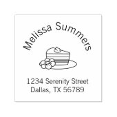 Tampon Auto-encreur Une tranche de gâteau sur une arche en plaque (Design)