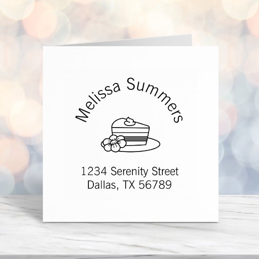 Tampon Auto-encreur Une tranche de gâteau sur une arche en plaque