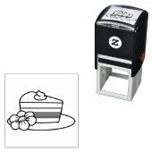 Tampon Auto-encreur Une tranche de gâteau sur une plaque (En situation)