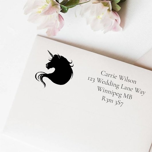 Tampon Auto-encreur Unicornes blanches amour