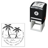 Tampon Auto-encreur Unique moderne Tropical Palm Tree Adresse de retou (En situation)
