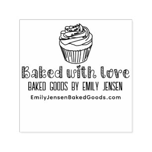 Tampon Auto-encreur URL du site Web du nom de l'entreprise Cupcake cui
