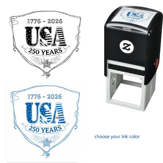 Tampon Auto-encreur US 250 Years of Freedom Personalized Square Stamp