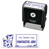 Tampon Auto-encreur Vache Mignonne - Maître Dit... Fantastique Travail (En situation)