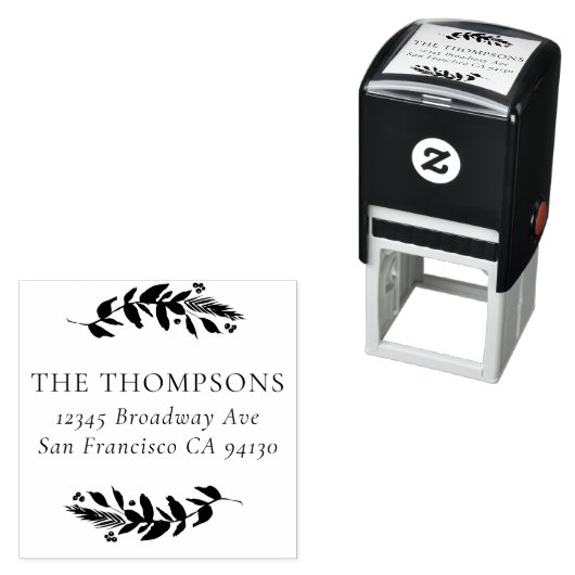 Tampon Auto-encreur Végétation d'hiver Adresse auto-encre en caoutchou (En situation)