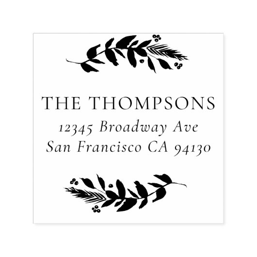 Tampon Auto-encreur Végétation d'hiver Adresse auto-encre en caoutchou (Design)