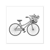 Tampon Auto-encreur Vélo avec panier à fleurs (Design)