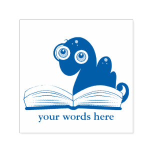 Tampon Auto-encreur Ver de livre ajouter des mots Timbre des élèves en