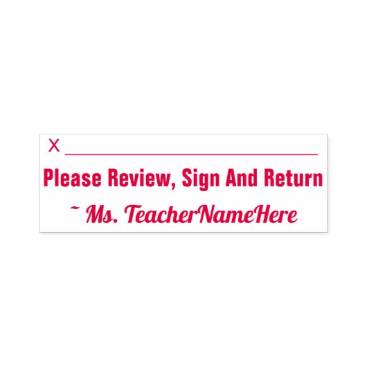 Tampon Auto-encreur "Veuillez Consulter, Signer Et Renvoyer" + Nom De (Design)