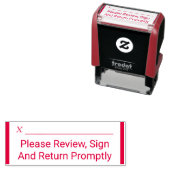 Tampon Auto-encreur "Veuillez Consulter, Signer Et Retourner Rapidemen (En situation)
