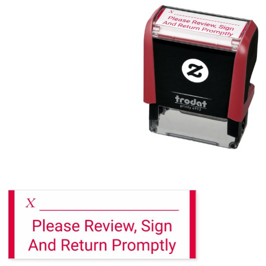 Tampon Auto-encreur "Veuillez Consulter, Signer Et Retourner Rapidemen (En situation)