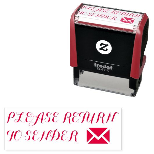 Tampon Auto-encreur "VEUILLEZ RETOURNER À L'ENVOI" Timbre en caoutchou (En situation)