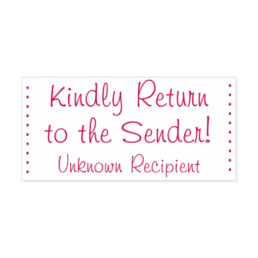 Tampon Auto-encreur "Veuillez retourner à l'expéditeur!" "Destinataire (Design)