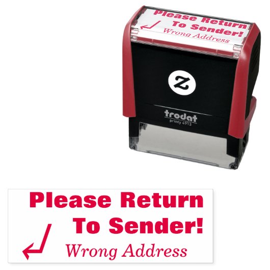 Tampon Auto-encreur "Veuillez Retourner À L'Expéditeur !", "Mauvaise A (En situation)