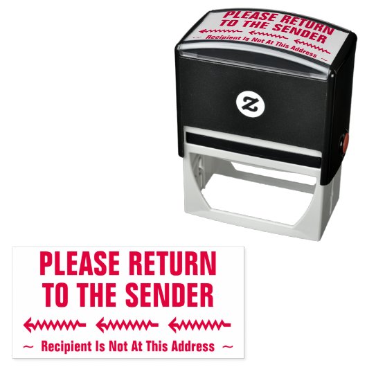 Tampon Auto-encreur "VEUILLEZ RETOURNER À L'EXPÉDITEUR" Timbre en caou (En situation)