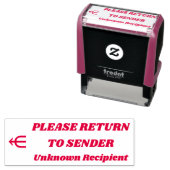 Tampon Auto-encreur "VEUILLEZ REVENIR À ENVOYER" "Destinataire inconnu (En situation)