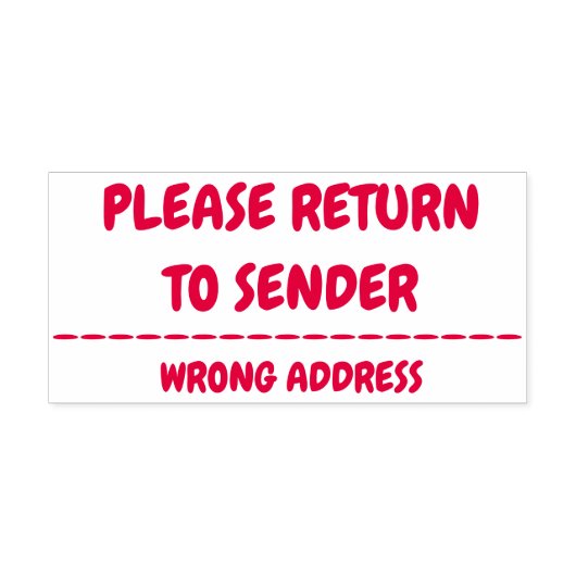 TAMPON AUTO-ENCREUR  "VEUILLEZ REVENIR À ENVOYER" "MAUVAISE ADRESSE" (Design)