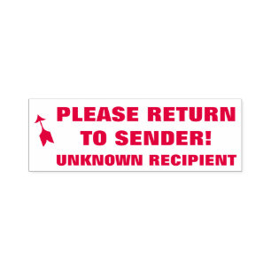 TAMPON AUTO-ENCREUR  "VEUILLEZ REVENIR À ENVOYER!", "RÉCIPIENT INCONNU"