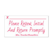 Tampon Auto-encreur "Veuillez Réviser, Initialiser Et Retourner Rapide (Design)