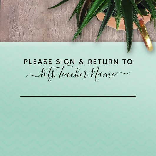 Tampon Auto-encreur Veuillez signer et retourner - Script Nom de l'ens