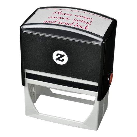 Tampon Auto-encreur "Veuillez vérifier, corriger, commencer et renvoye (Produit)