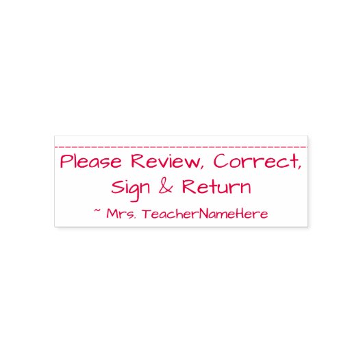 Tampon Auto-encreur "Veuillez vérifier, corriger, signer et retourner" (Design)
