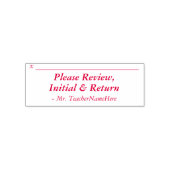 Tampon Auto-encreur "Veuillez vérifier, initial et retour" Timbre en c (Design)
