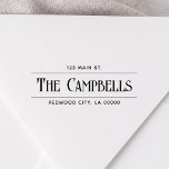 Tampon Auto-encreur Vintage Chic Family Return Adresse<br><div class="desc">Police vintage.</div>