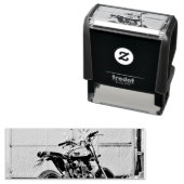 Tampon Auto-encreur Vintage motorcycle art (En situation)