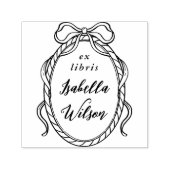 Tampon Auto-encreur Vintage Whimsical Bow Calligraphy Ex Libris Book (Design)