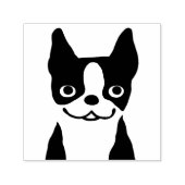 Tampon Auto-encreur Visage de chien mignon de Boston Terrier (Design)