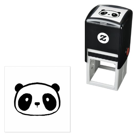Tampon Auto-encreur Visage de dessin du géant Chubby Panda (En situation)