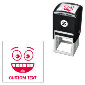 Tampon Auto-encreur Visage souriant avec bouche ouverte (En situation)