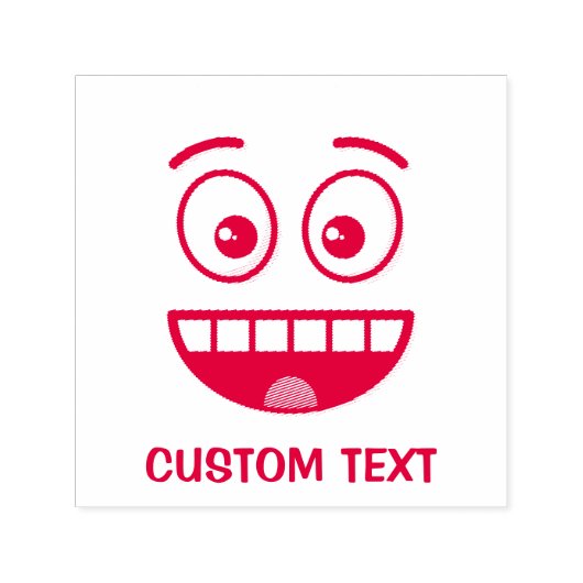 Tampon Auto-encreur Visage souriant avec bouche ouverte (Design)