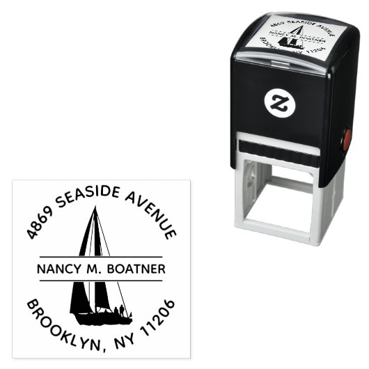 Tampon Auto-encreur Voilier Voilier Adresse de retour Stamp auto-encre (En situation)