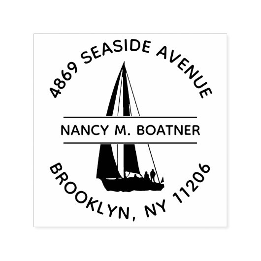 Tampon Auto-encreur Voilier Voilier Adresse de retour Stamp auto-encre (Design)