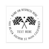 Tampon Auto-encreur Voiture Race Track À damiers Drapeau Nom Adresse d (Design)