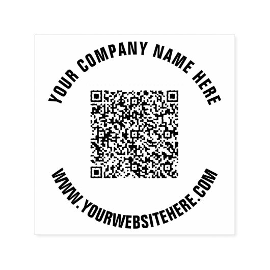 Tampon Auto-encreur Votre code QR et le texte personnalisé Timbre pers (Design)