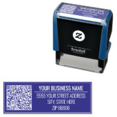 Tampon Auto-encreur Votre code QR Info Nom d'adresse Timbre Choisir le (En situation)