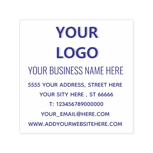 Tampon Auto-encreur Votre entreprise Logo Adresse Société Personnalisé (Design)