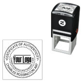 Tampon Auto-encreur Votre logo « Certificat d'authenticité » Nom URL (En situation)