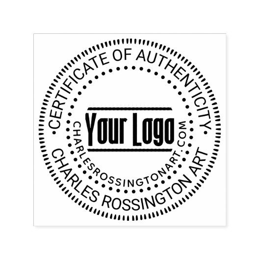 Tampon Auto-encreur Votre logo « Certificat d'authenticité » Nom URL (Design)