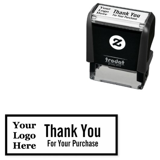 Tampon Auto-encreur Votre logo ici | Merci Pour Votre Achat (En situation)