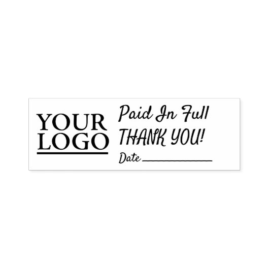 Tampon Auto-encreur Votre Logo Payé En Merci Complet Date Texte Décont (Design)