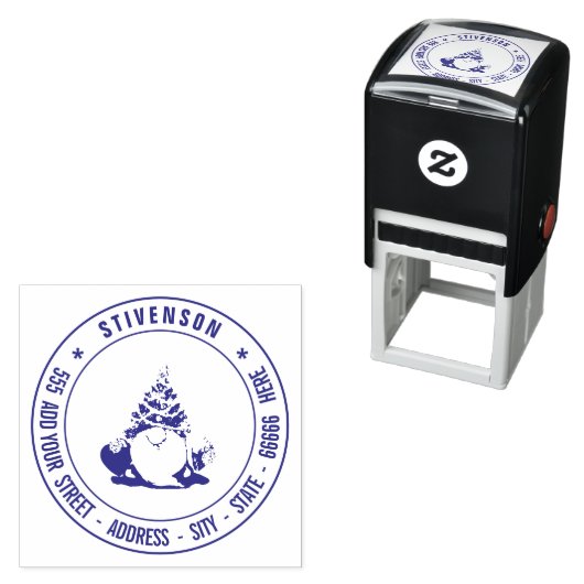 Tampon Auto-encreur Votre propre adresse de retour Image personnalisée (En situation)