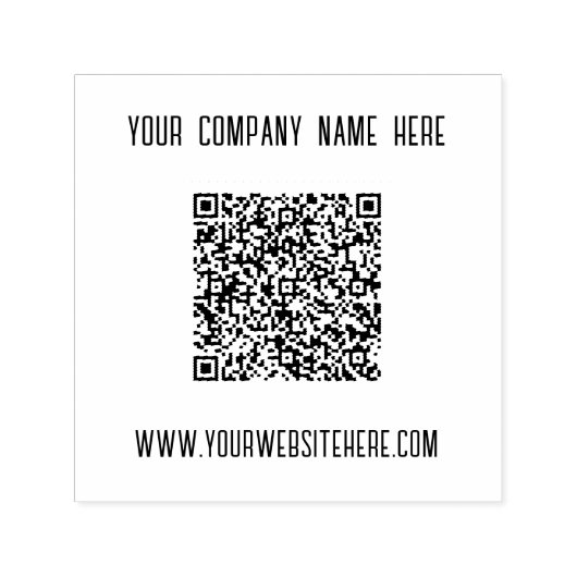 Tampon Auto-encreur Votre QR Code Scan Info Nom Site Web Entreprise Ti (Design)