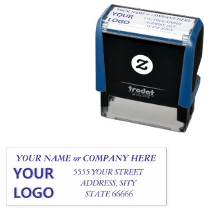 Tampon Auto-encreur Votre timbre avec nom d'adresse Logo Photo couleur