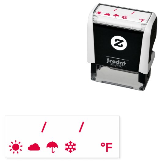 Tampon Auto-encreur Weather, Temperature & Date - Fahrenheit (En situation)