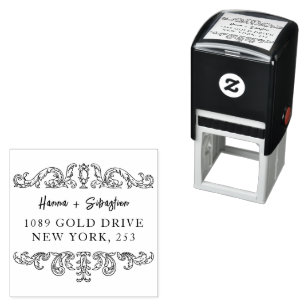 Tampon Auto-encreur weddin Couple Names Simple Typographie Mariage
