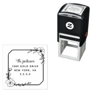 Tampon Auto-encreur weddin Couple Names Simple Typographie Mariage
